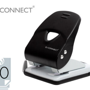 Taladrador q-connect kf14221 2 taladros color negro abertura 3,5 mm capacidad 40 hojas