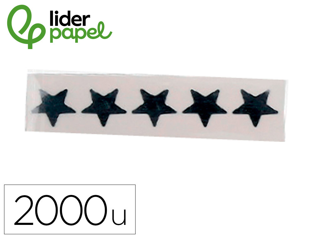 Gomets liderpapel autoadhesivo estrellas plateadas surtidas bolsa de 5 hojas con 200 unidades