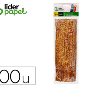 Limpiapipas de chenilla liderpapel 30 cm color oro bolsa de 100 unidades