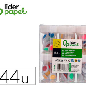 Ojo liderpapel 15 mm blanco con pupila de colores surtidos pack de 144 unidades