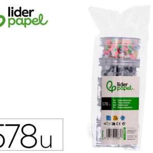 Ojo liderpapel tamaños y colores surtidos 5 botes adaptables con 578 unidades