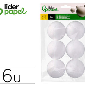 Figura de espuma blanca liderpapel bola de 7 cm bolsa con 6 unidades