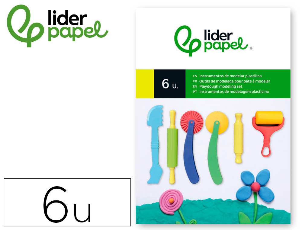 Instrumentos de modelar liderpapel para plastilina caja de 6 piezas surtidas