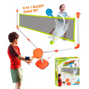 Raquetas kingsport con red 2 en 1 tenis y badminton +3 años