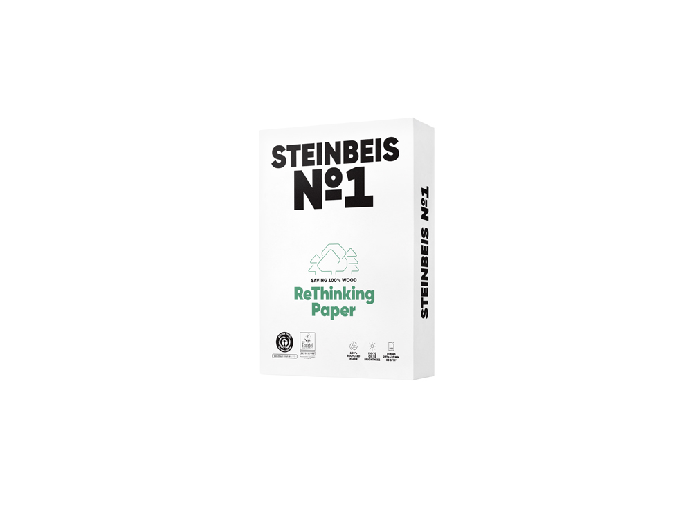 Papel fotocopiadora steinbeis n.1 100% reciclado din a3 80 gramos paquete de 500 hojas