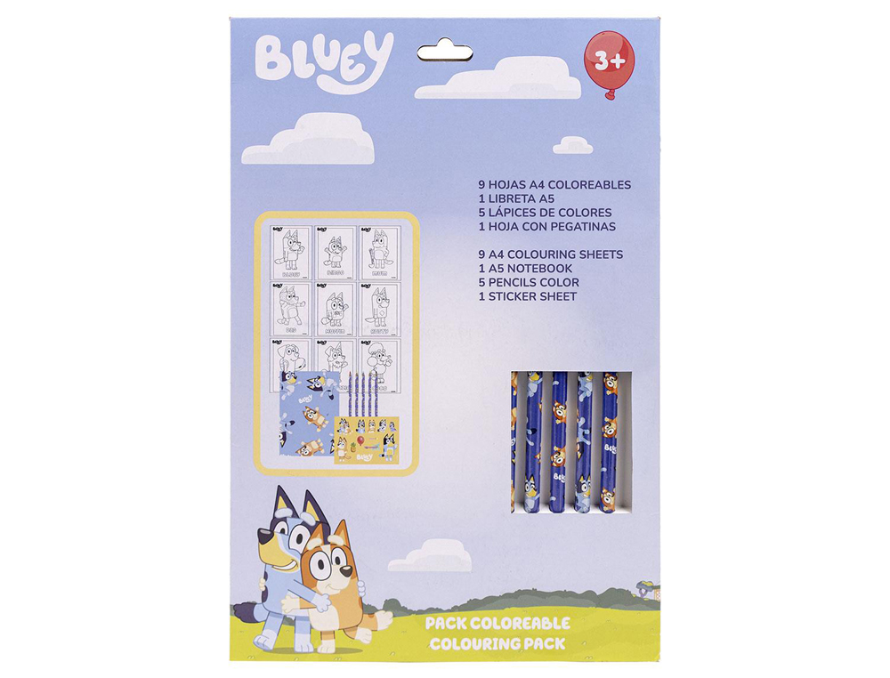 Set de papeleria coloreable bluey - Imagen 3