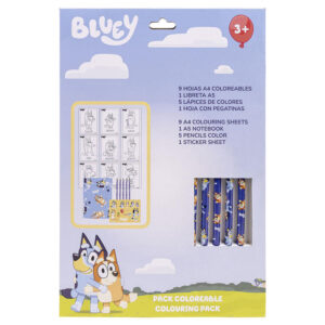 Set de papeleria coloreable bluey