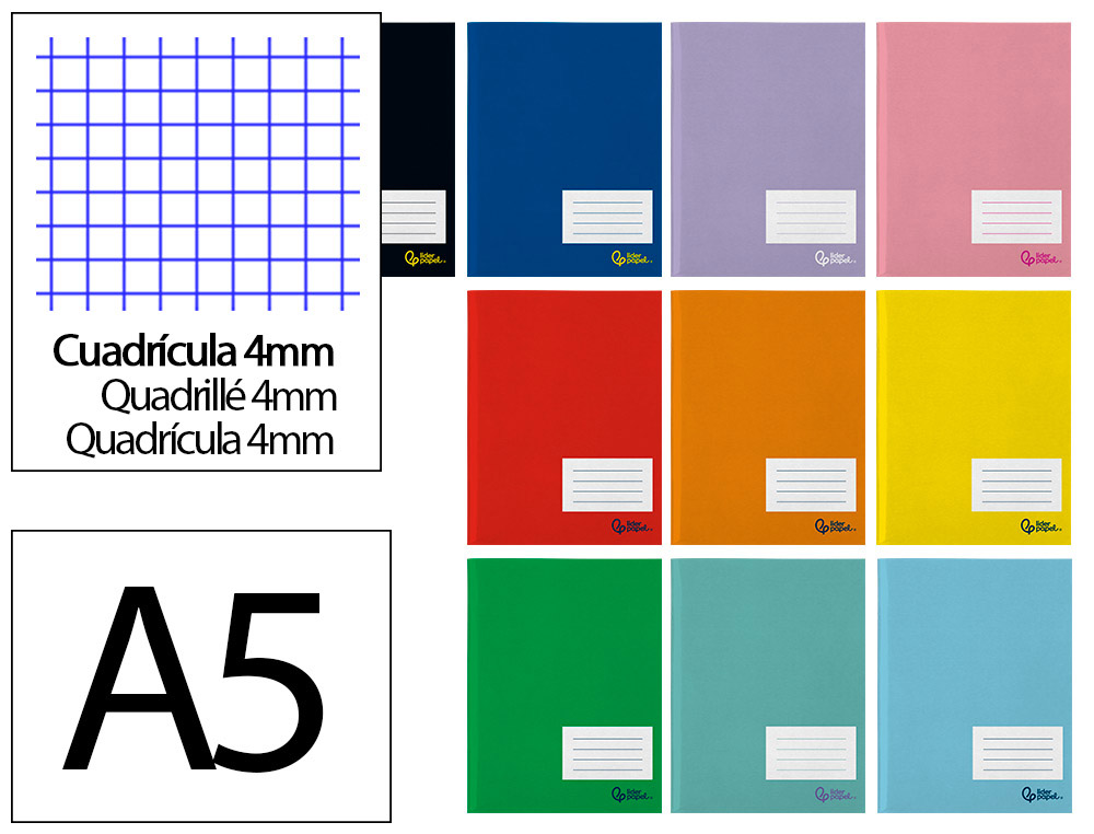 Libreta liderpapel smart a5 plus 32 hojas 75gr cuadro 4mm con margen