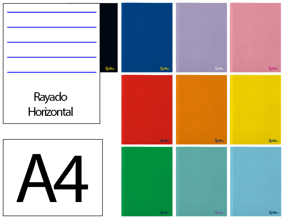 Libreta liderpapel smart a4 48 hojas 75gr horizontal con doble margen colores surtidos