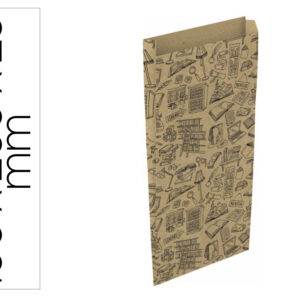 Sobre papel basika kraft reciclado con fuelle estampado libreria tamaño xxs 100x200 mm paquete de 25 unidades