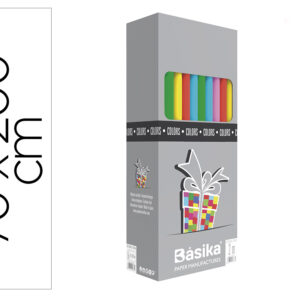 Papel de regalo basika 10 colores rollo ancho 70 cm longitud 2 m colores surtidos gramaje 60 g