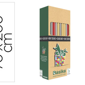 Papel de regalo basika kraft colores rollo ancho 70 cm longitud 2 m colores surtidos gramaje 50 g