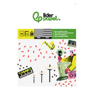 Bloc musica y canto liderpapel pentagrama interlineado 2 mm cuadricula 5mm din a4 24 hojas 100g/m2