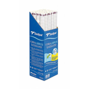 Rollo plastico adhesivo sadipal 0.50x1.50 m 50 mc forralibros removible 1 año