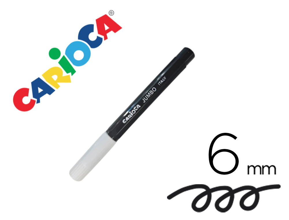 Rotulador carioca jumbo lavable negro punta gruesa 6 mm - Imagen 3