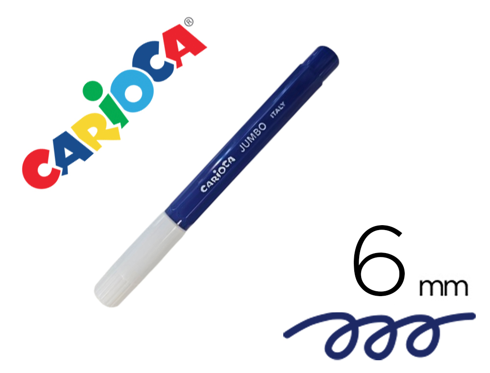 Rotulador carioca jumbo lavable azul punta gruesa 6 mm - Imagen 3