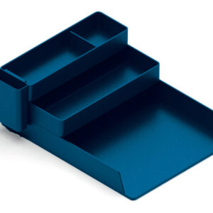 Bandeja sobremesa plastico q-connect organizador de escritorio con 4 departamentos color azul