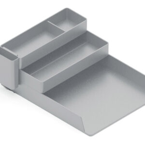 Bandeja sobremesa plastico q-connect organizador de escritorio con 4 departamentos color gris