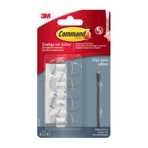 Sujetacables 3m command para cables redondos blister de 4 clips + 5 tiras