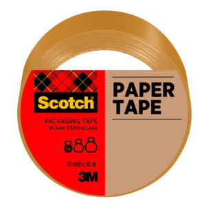 Cinta adhesiva scotch papel color marron para envios postales 50 m x 50 mm