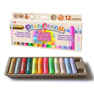 Tempera solida playcolor tutti frutti one caja de 12 unidades colores surtidos