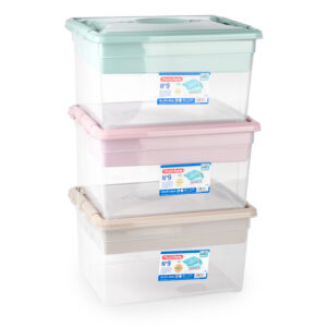 Caja organizadora plastico plasticforte n 9 con bandeja colores surtidos 27x34x18 cm