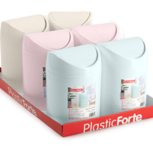 Papelera plastico plasticforte tiny sobremesa 1,4l colores surtidos 12,5x12,5x17,5 cm