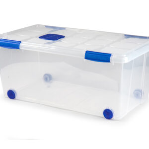 Contenedor plastico plasticforte n 7 transparente con tapa 61l 73x41x32 cm