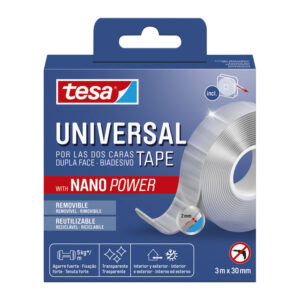 Cinta adhesiva tesa doble cara nano universal transparente 3 m x 30 mm