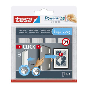 Tira adhesiva tesa powerstrips click hasta 7,2 kg 4x2