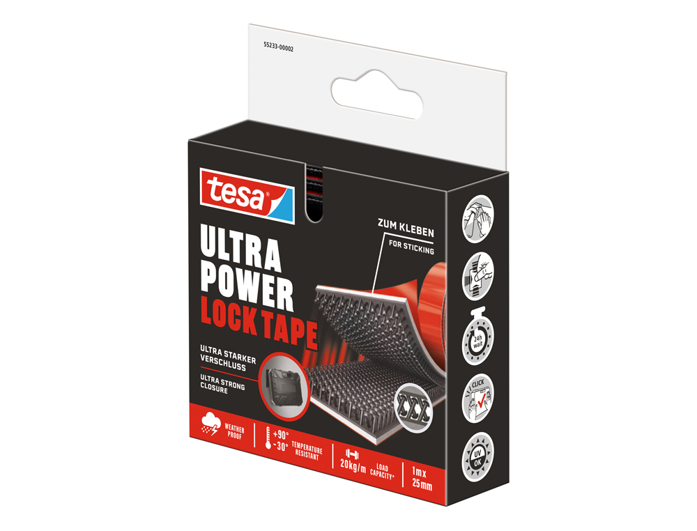 Cinta adhesiva tesa ultra power lock tape 1 m x 25 mm