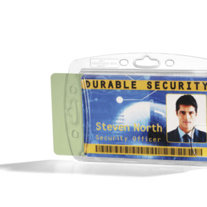Identificador durable poliestireno rigido para 2 tarjetas vertical/horizontal 54x87 mm