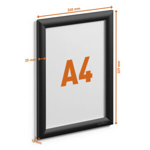 Marco porta anuncios durable din a4 marco aluminio color negro