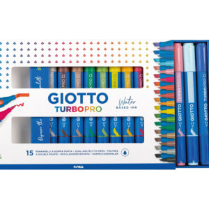 Rotulador giotto turbo pro acuarelable doble punta estuche de 15 unidades colores surtidos