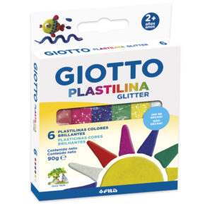 Plastilina giotto glitter caja de 6 unidades colores surtidos