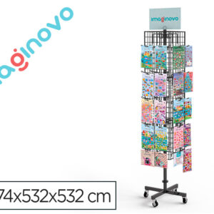 Pegatinas imaginovo expositor metalico giratorio con 40 ganchos ajustables surtido cerrado 630 uds 1874x532x532