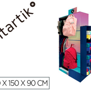 Mochila y estuche portatodo antartik expositor de suelo carton con 46 unidades surtidas 30x150x90 cm