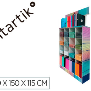 Expositor de suelo antartik carton cuadernos y carpetas 169 unidades colores surtidos 30x150x115 cm