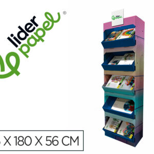 Bloc trabajos manuales liderpapel expositor de suelo carton con 160 unidades surtidas 35x180x56 cm