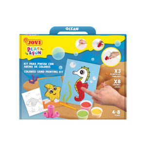 Juego jovi play&fun pinta con arena de colores animales marinos