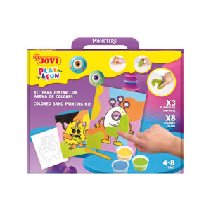 Juego jovi play&fun pinta con arena de colores monstruos divertidos