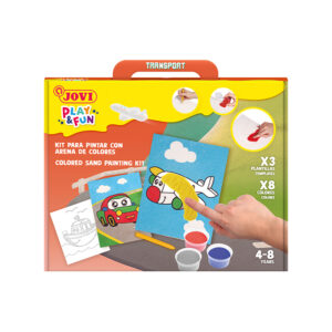 Juego jovi play&fun pinta con arena de colores vehiculos