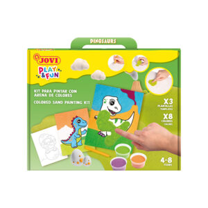 Juego jovi play&fun pinta con arena de colores dinosaurios