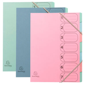 Carpeta clasificadora exacompta autentik 7 departamentos din a4+ carton reciclado colores surtidos