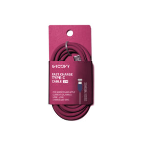 Cable groovy tipo c a tipo c carga rapida longitud 1 m color rojo