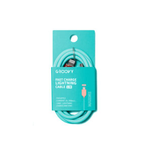 Cable groovy tipo c a apple lightning carga rapida longitud 1 m color azul turquesa