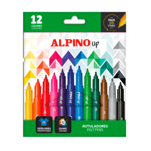 Rotulador alpino up punta 1 mm caja de 12 unidades colores surtidos