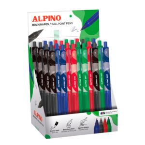 Boligrafo alpino dot tinta aceite expositor de 24 unidades colores surtidos