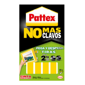 Cinta adhesiva doble cara pattex pega y despega no mas clavo hasta 2 kg 20 x 40 mm blister de 10 unidades