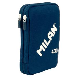 Plumier escolar milan 430 since 1918 doble con accesorios color azul 195x50x130 mm